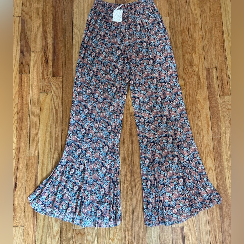 Free People Boho Hippie Festival Floral Palazzo Pants M